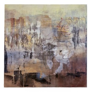 Sandsturm 50x50cm Acrylmischtechnik mit Kerzenwachs