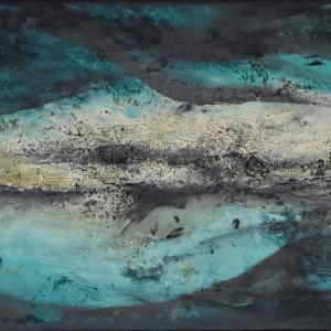 Meeresgrund 50x150cm Acryl Mixed Media