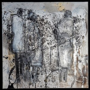 Spaziergang im Nebel 60x60cm Acrylmischtechnik auf Leinwand